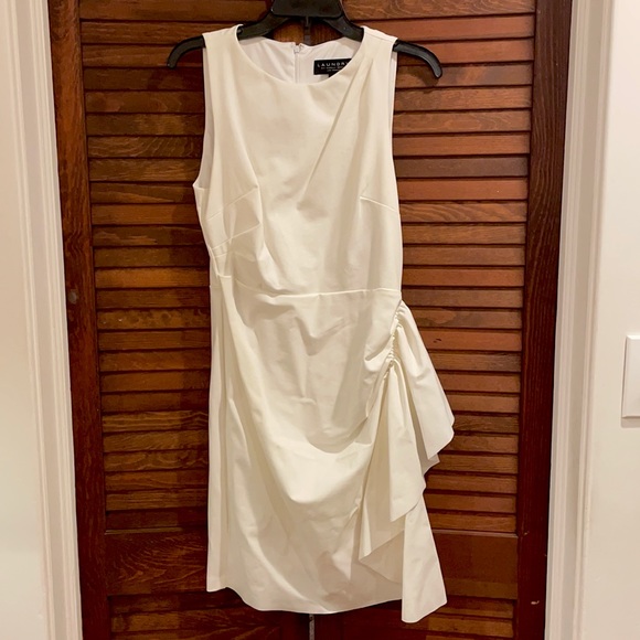 Laundry White Ruched Ruffle Dress - Picture 2 of 10